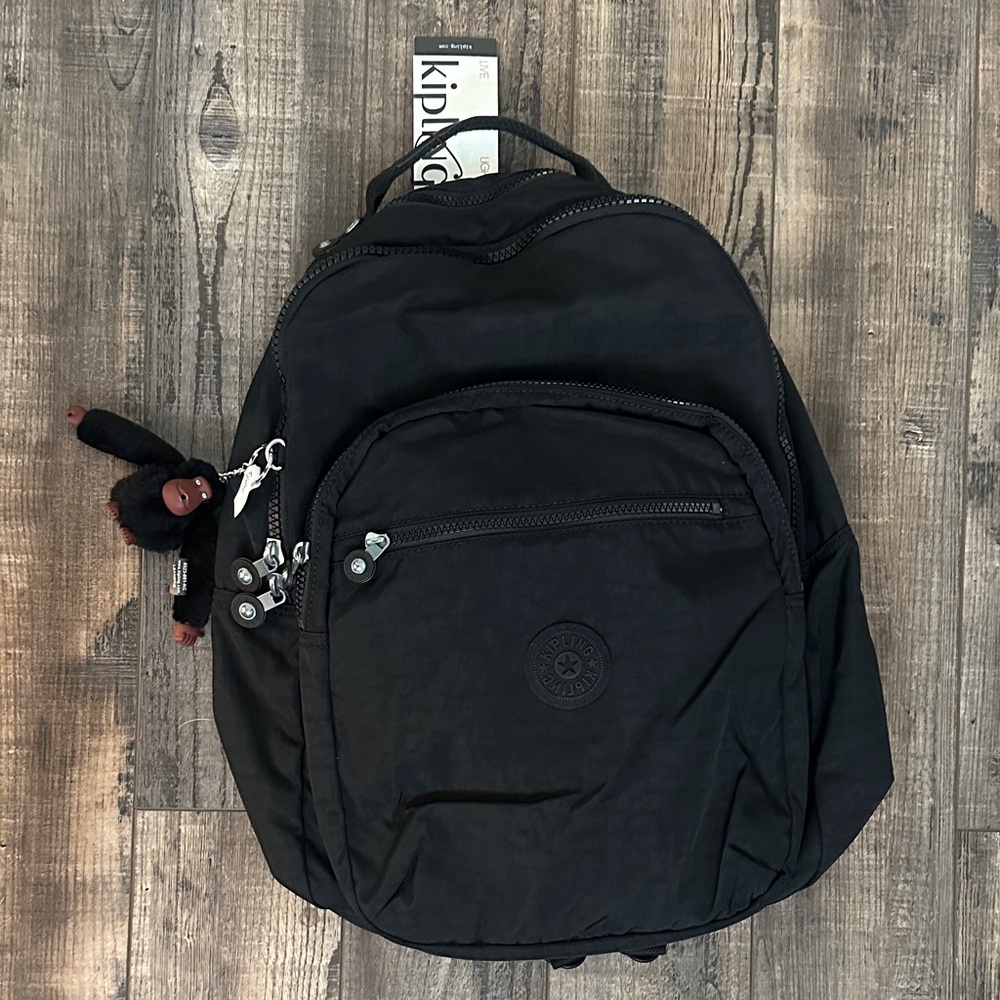 Kipling Seoul Backpack - Black | NWT & keychain